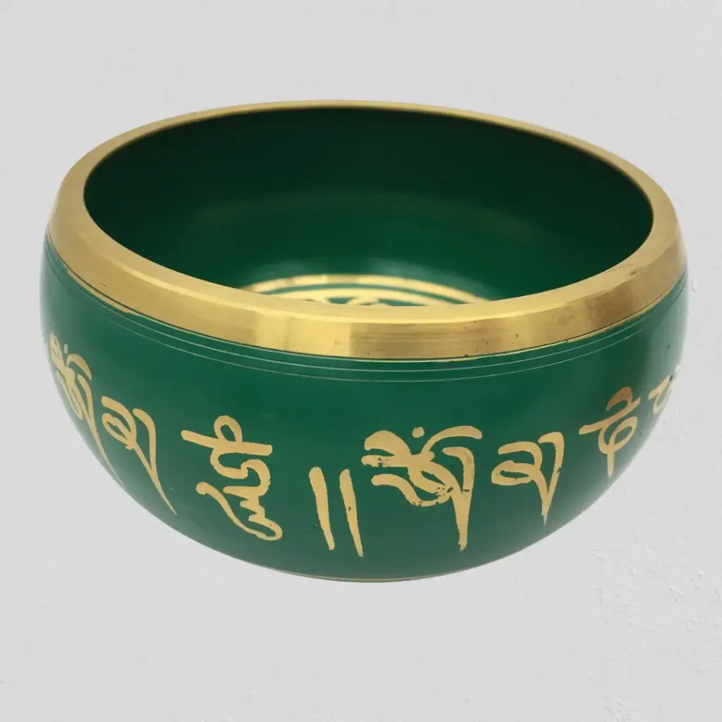 Tibetan Singing Bowl GREEN 12cm
