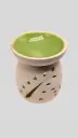 Ceramic Oil Burner WHITE - GREEN BOWL