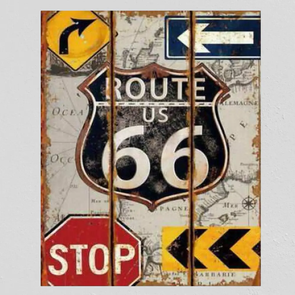 Route 66 Metal Wall Plaque