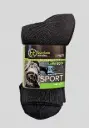 Bamboo - Crew Sport Sock - 3 Pack - Black