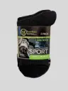 Bamboo - Crew Sport Sock - 3 Pack - Black