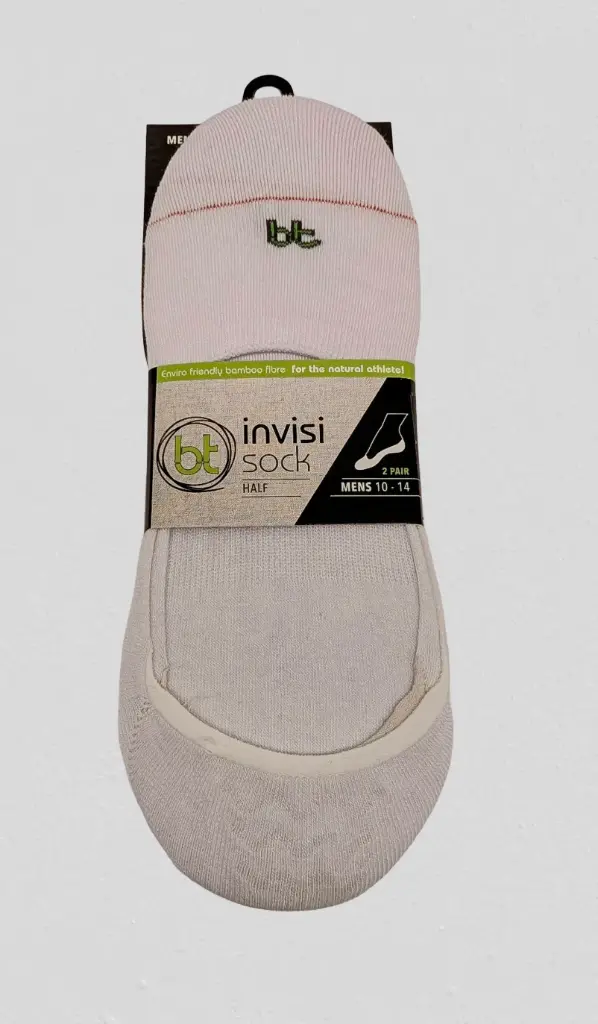 Bamboo - Invisisock Half - 2 Pack - White