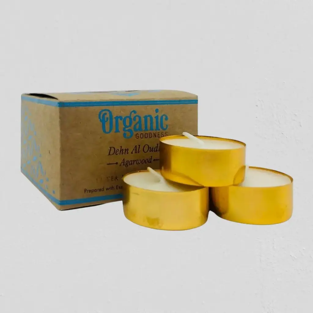 ORGANIC Goodness Tealight Candle - AGARWOOD Dehn Al Oudh -12 pack