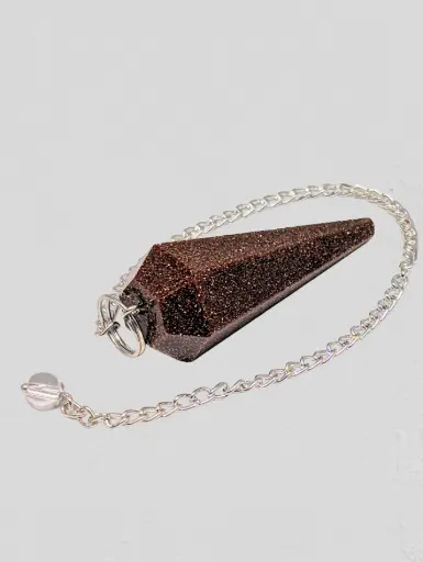 [CRY-CAR-GOL-SAN-PEN-3cm] Gold Sandstone Faceted Pendulum 3cm - 1pc
