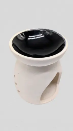 [cOBWBB] Ceramic Oil Burner WHITE - BLACK BOWL