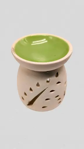 [cOBWGB] Ceramic Oil Burner WHITE - GREEN BOWL