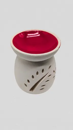 [cOBWRB] Ceramic Oil Burner WHITE - RED BOWL