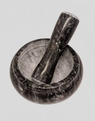 [LD7761-1] Marble Mortar & Pestle Small - Black
