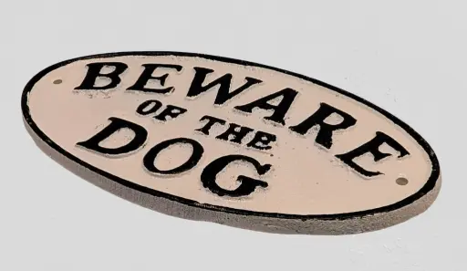 [UL4086-3] Beware Of The Dog - Cast Iron Sign