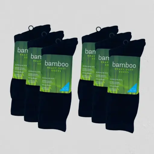 Bamboo Heavy Duty Workwear Socks - 1 Pack- Black