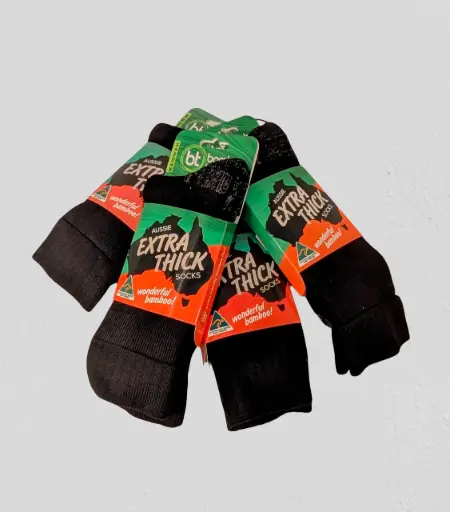 Bamboo - Aussie Extra Thick Socks - Black