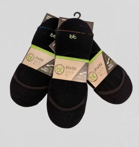 Bamboo - Invisisock Half - 2 Pack - Black