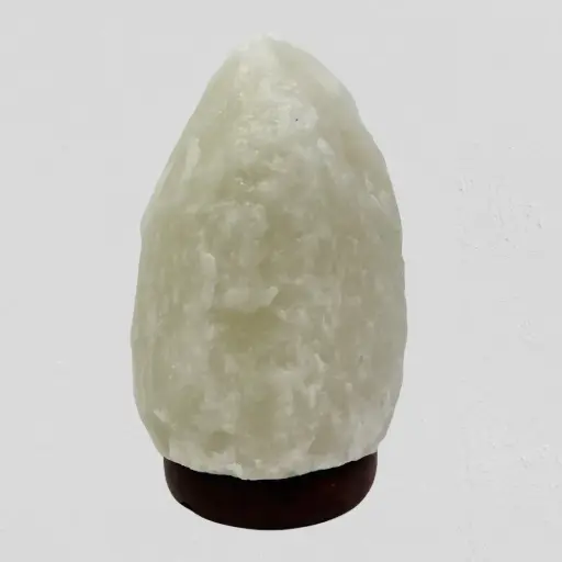 [Lsln34WHIwb24V] Himalayan Salt Lamp WHITE 3-4kg Wood Base