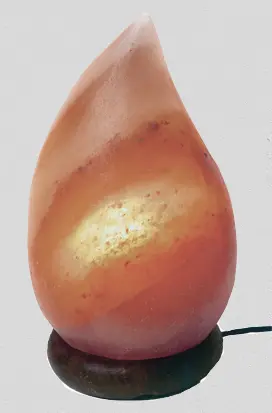 [LslcATwb24v] Himalayan Salt Lamp ANGEL TEARDROP Wood Base