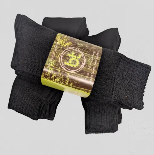 Bamboo - 3-YARN - 3 Pack Work Socks - Black