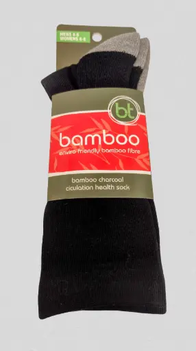 Bamboo - Charcoal Circulation Health Socks - Black/Grey