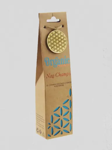 [ORGcNCch] ORGANIC Goodness - 12 Nag Champa Incense Cones - with Ceramic Holder